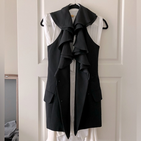 Bill Blass Vintage Black Tuxedo Dress/Jacket - Picture 1 of 9